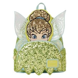LOUNGEFLY DISNEY TINKERBELL SEQUIN MINI BACKPACK  RARE  NEW With TAG
